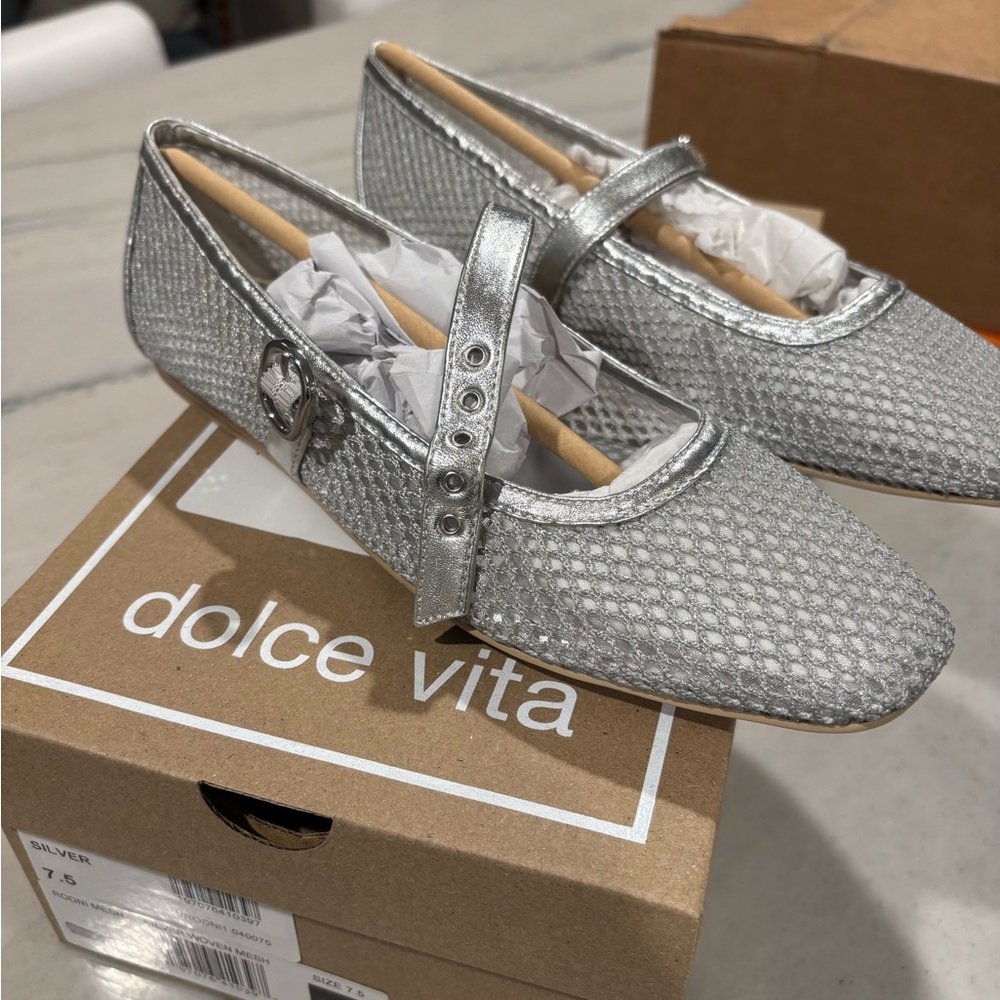 Dolce Vita ‘Rodni’ Silver Mesh Flats